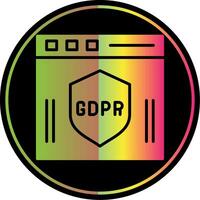 gdpr glifo debido color icono diseño vector