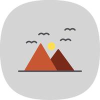 montañas plano curva icono diseño vector