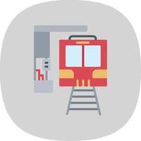 tren estación plano curva icono diseño vector