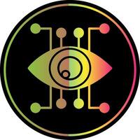Eye Recognition Glyph Due Color Icon Design vector