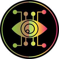Eye Recognition Glyph Due Color Icon Design vector