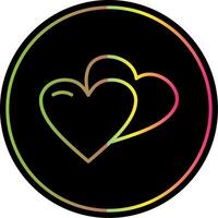 Hearts Line Gradient Due Color Icon Design vector