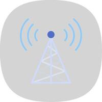 Radio Tower Flat Curve Icon Design vector