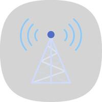 Radio Tower Flat Curve Icon Design vector