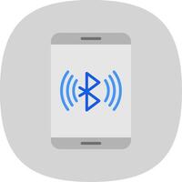 Bluetooth plano curva icono diseño vector