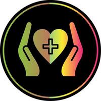 Heart Care Glyph Due Color Icon Design vector