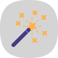 Magic Wand Flat Curve Icon Design vector