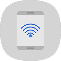 Wifi plano curva icono diseño vector