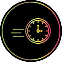 en hora línea degradado debido color icono diseño vector