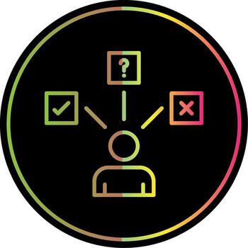 Decide Line Gradient Due Color Icon Design vector