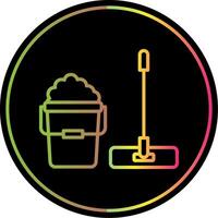 Mop Line Gradient Due Color Icon Design vector