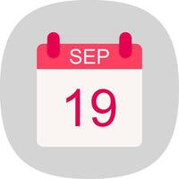 September Flat Curve Icon Design vector