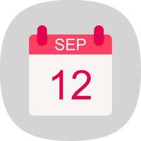 September Flat Curve Icon Design vector