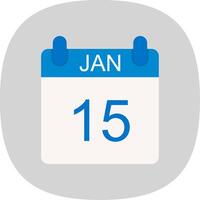 January Flat Curve Icon Design vector