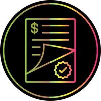Approve Line Gradient Due Color Icon Design vector