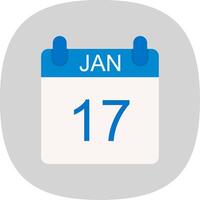 January Flat Curve Icon Design vector