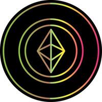 ethereum línea degradado debido color icono diseño vector