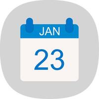 January Flat Curve Icon Design vector