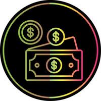 Dollar Line Gradient Due Color Icon Design vector