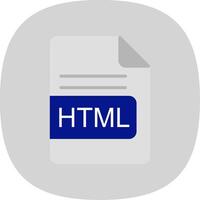 HTML File Format Flat Curve Icon Design vector