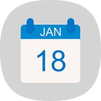 January Flat Curve Icon Design vector