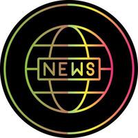 World News Line Gradient Due Color Icon Design vector