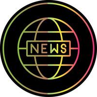 World News Line Gradient Due Color Icon Design vector