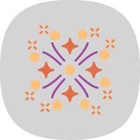 Firework Flat Curve Icon Design vector