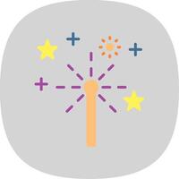 Sparkler Flat Curve Icon Design vector