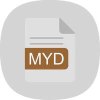 MYD File Format Flat Curve Icon Design vector