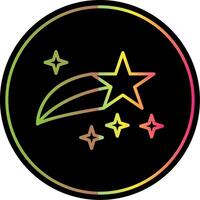 Shooting Star Line Gradient Due Color Icon Design vector
