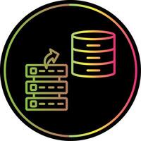 Data Stacks Line Gradient Due Color Icon Design vector