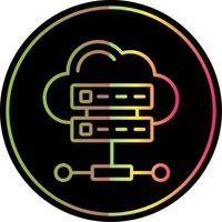 nube base de datos línea degradado debido color icono diseño vector