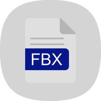 FBX File Format Flat Curve Icon Design vector