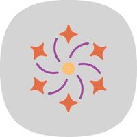 Firework Flat Curve Icon Design vector