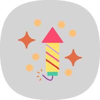 Firework Flat Curve Icon Design vector