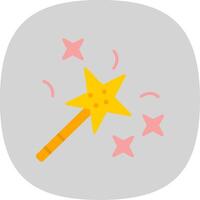 Magic Wand Flat Curve Icon Design vector