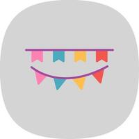 Bunting Flat Curve Icon Design vector