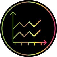 Area Graph Line Gradient Due Color Icon Design vector