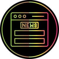 Noticias alimentar línea degradado debido color icono diseño vector