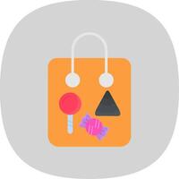 Candy Bag Flat Curve Icon Design vector