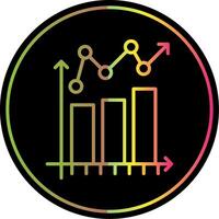 Bar Chart Line Gradient Due Color Icon Design vector