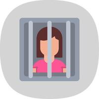 Prisoner Flat Curve Icon Design vector