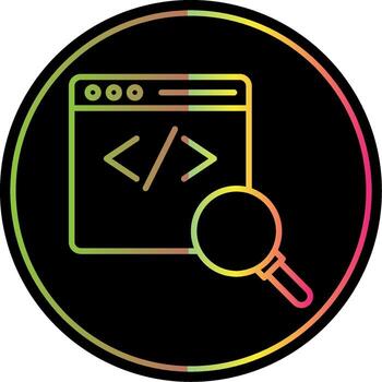 Code Review Line Gradient Due Color Icon Design vector