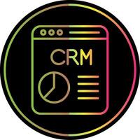 CRM Line Gradient Due Color Icon Design vector