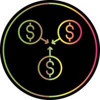 Incomes Line Gradient Due Color Icon Design vector