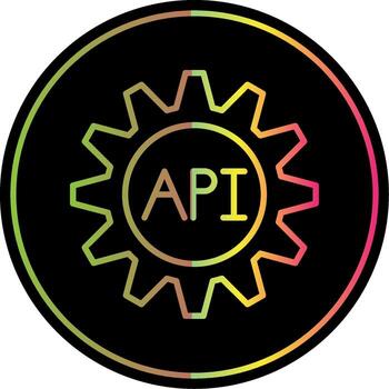 Api Line Gradient Due Color Icon Design vector