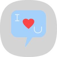 I Love You Flat Curve Icon Design vector