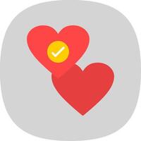 Heart Flat Curve Icon Design vector