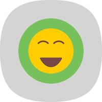 Happy Flat Curve Icon Design vector